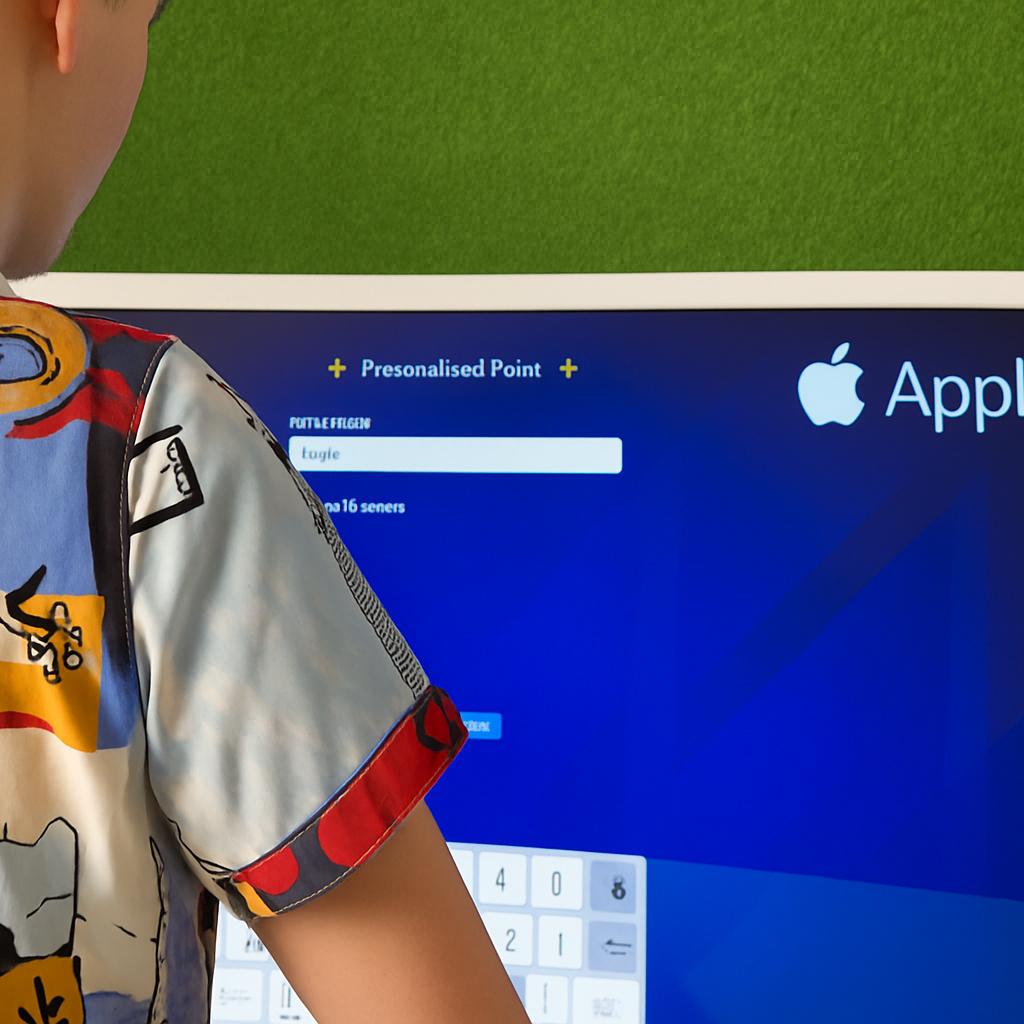 Young Emirati guest using AI Poem Generator kiosk in Dubai, creating personalized Arabic or English poem with instant printout and event branding